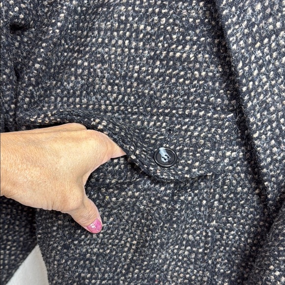 (P2)Florenzi vintage wool jacket with leather collar and shoulder pads, size L,W - Picture 5 of 16